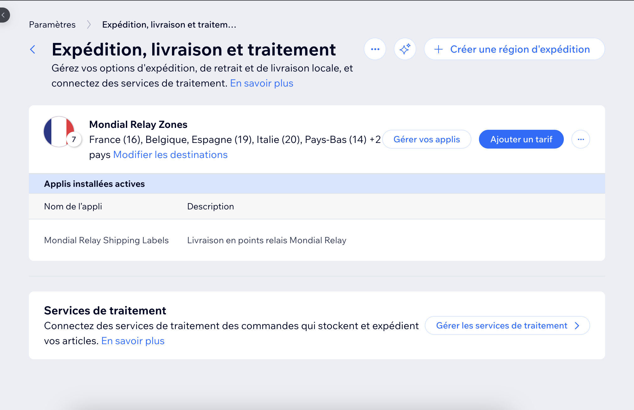Activate Mondial Relay app
